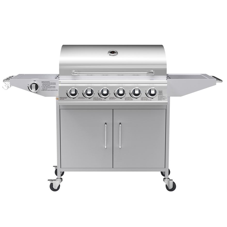 Boss Grill Classic 6 Burner Gas BBQ Grill with Side Burner