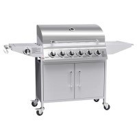 Refurbished The Georgia Classic 6 Burner Gas BBQ with Side Burner in Silver