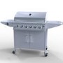 GRADE A3 - Missing Parts - iQ 6 Burner Gas BBQ with Side Burner. Free Accessory Pack Includes BBQ Cover and Utensil Set