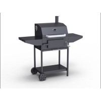 GRADE A1 - iQ Charcoal American Grill BBQ with Chimney Smoker Function Free Accessory Pack Includes BBQ Cover Utensil Set and Charcoal Starter