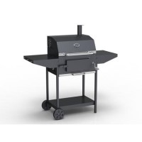 GRADE A1 - Charcoal American Grill BBQ with Chimney Smoker Function - Includes BBQ Cover Utensil Set 