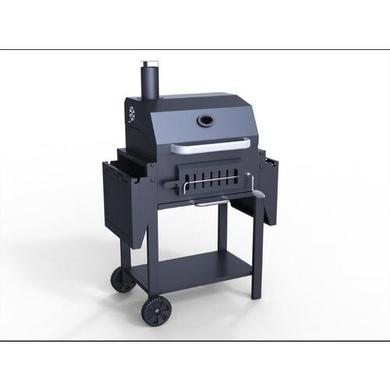 GRADE A1 - iQ Charcoal American Grill BBQ with Chimney Smoker Function Free Accessory Pack Includes BBQ Cover Utensil Set and Charcoal Starter