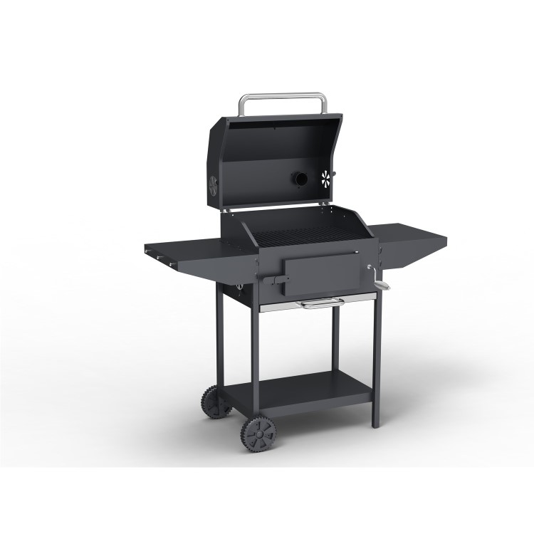 GRADE A1 - Charcoal American Grill BBQ with Chimney Smoker Function - Includes BBQ Cover Utensil Set 
