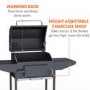 Refurbished electriQ Charcoal American Grill BBQ with Chimney Smoker Function and Free Accessory Pack Includes BBQ Cover and Utensil Set