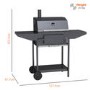 Refurbished electriQ Charcoal American Grill BBQ with Chimney Smoker Function and Free Accessory Pack Includes BBQ Cover and Utensil Set