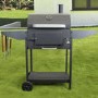 Refurbished electriQ Charcoal American Grill BBQ with Chimney Smoker Function and Free Accessory Pack Includes BBQ Cover and Utensil Set