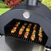 GRADE A1 - iQ Wood Charcoal Pizza Oven Smoker and BBQ Free Accessory Pack Includes BBQ Cover and Utensil Set