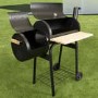 GRADE A1 - Charcoal Smoker BBQ Grill Barrel - Includes BBQ Cover and Utensil Set