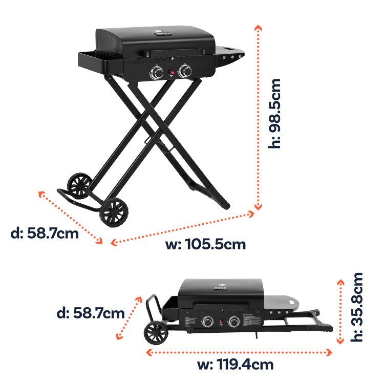 Boss Grill 2 Burner Gas Portable BBQ