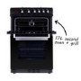 iQ 60cm Gas Cooker with Double Oven in Black 