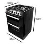 iQ 60cm Gas Cooker with Double Oven in Black 