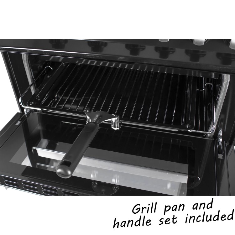 iQ 60cm Gas Cooker with Double Oven in Black 
