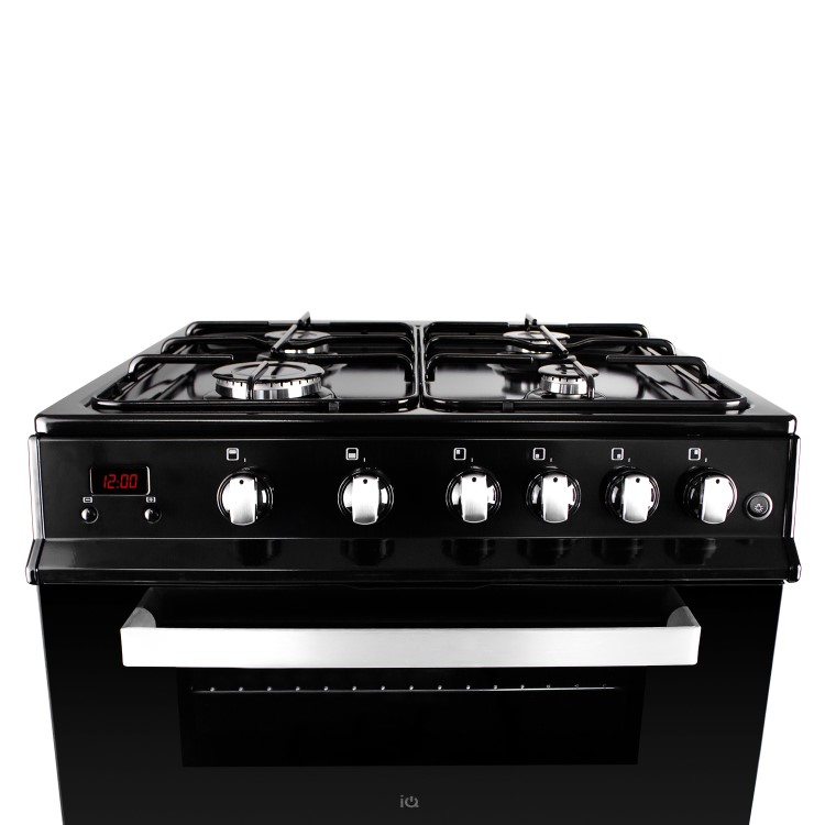 iQ 60cm Gas Cooker with Double Oven in Black 