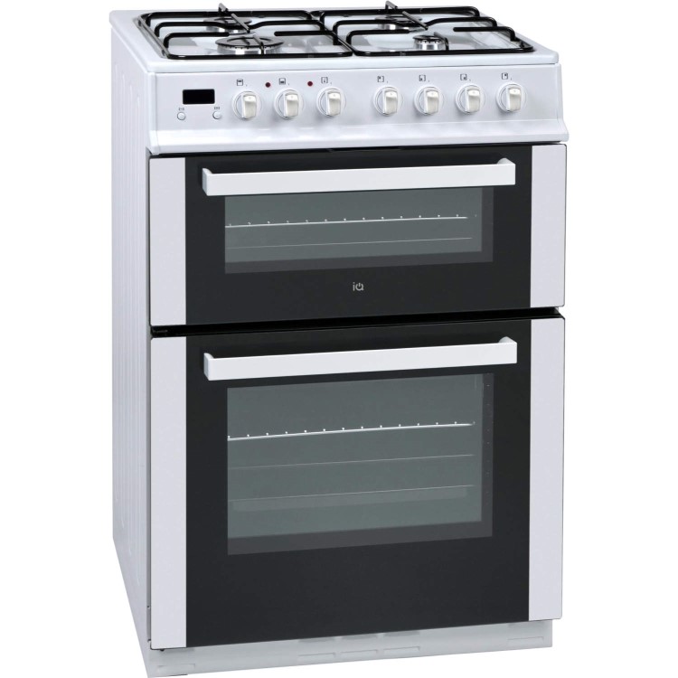 GRADE A2 - iQ 60cm Double Oven Dual Fuel Cooker - White