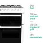 electriQ 60cm Double Oven Dual Fuel Cooker - White