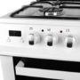 electriQ 60cm Double Oven Dual Fuel Cooker - White