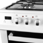 GRADE A3 - electriQ 60cm Double Oven Dual Fuel Cooker - White