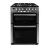 GRADE A1 - electriQ 60cm Dual Fuel Cooker with Double Oven - Stainless Steel