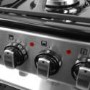 electriQ 60cm Double Oven Dual Fuel Cooker - Stainless Steel