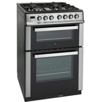 GRADE A2 - Light cosmetic damage - iQ 60cm Double Oven Dual Fuel Cooker - Stainless Steel