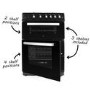 GRADE A2 - electriQ 60cm Dual Fuel Cooker with Double Oven - Black