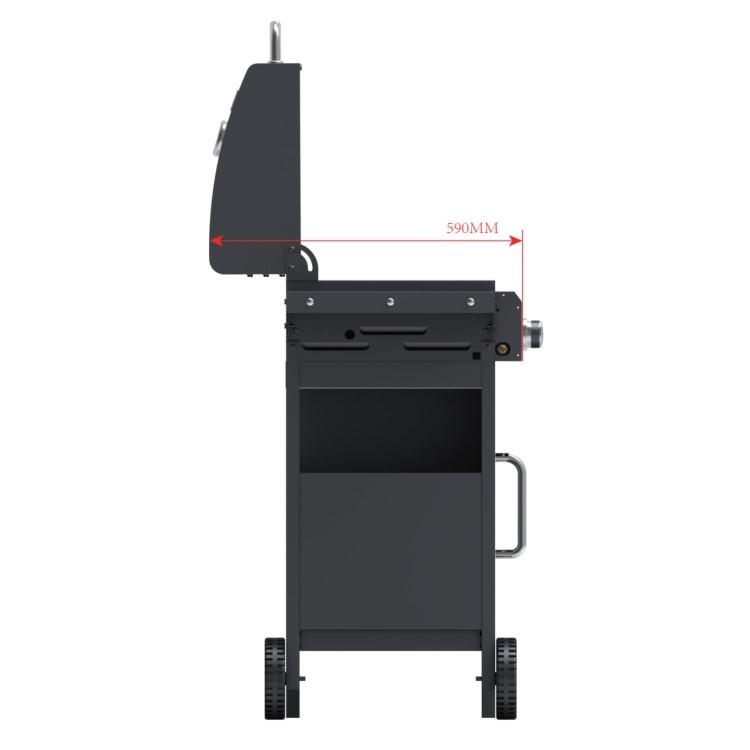 Boss Grill Georgia Dual Fuel - 3 Burner Gas & Charcoal BBQ Grill - Black