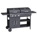 A2/IQENDFBBQ Refurbished Boss Grill Georgia Dual Fuel 3 Burner Gas & Charcoal BBQ Grill Black