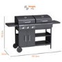 Boss Grill Georgia Dual Fuel - 3 Burner Gas & Charcoal BBQ Grill - Black