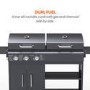 Boss Grill Georgia Dual Fuel - 3 Burner Gas & Charcoal BBQ Grill - Black