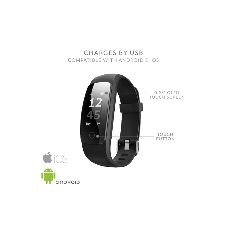 IQ PLUS Fitness Tracker with Connected GPS and Multi Sport Mode - Compatible with Android & iOS Devices