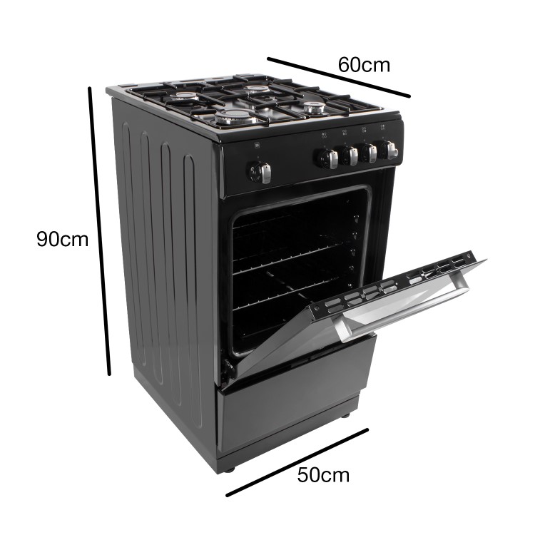 GRADE A1 - iQ 50cm Gas Cooker with Single Oven in Black