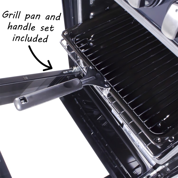 GRADE A1 - iQ 50cm Gas Cooker with Single Oven in Black