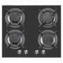 GRADE A2  - iQ 60cm 4 Burner Gas On Glass Hob - Mirrored Black Glass