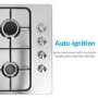 Refurbished electriQ EQGH604SS 60cm 4 Burner Gas Hob Stainless Steel