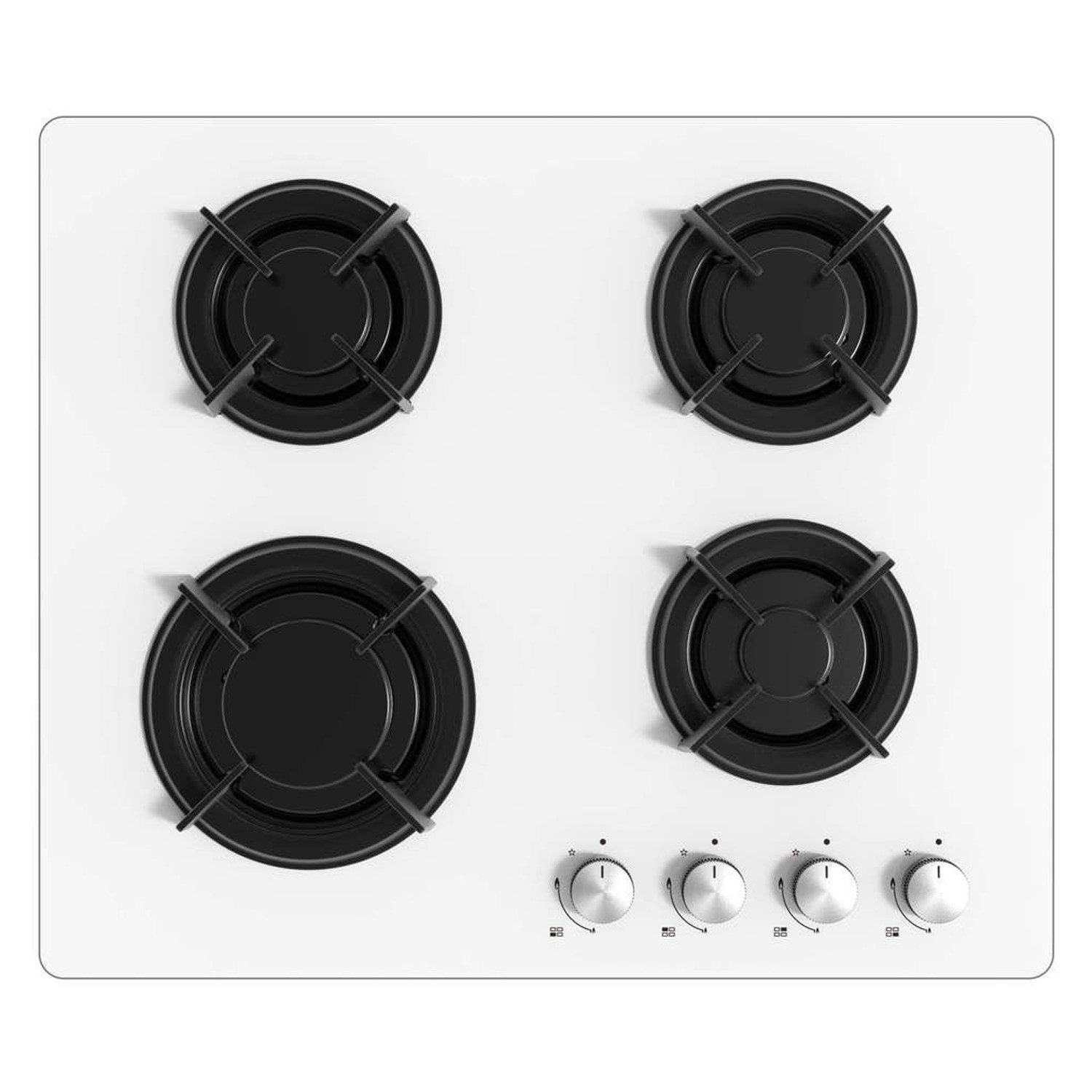 electriQ 60cm White Glass Gas Hob | eBay