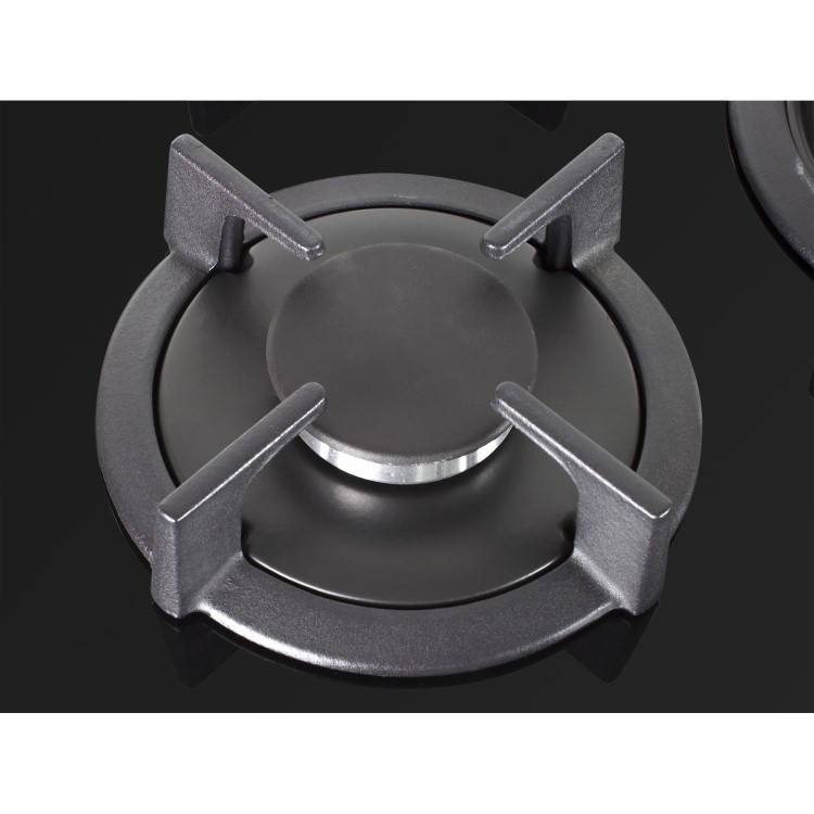 GRADE A1 - iQ 70cm Black Glass on Gas 5 Burner Hob