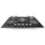 GRADE A1 - iQ 70cm Black Glass on Gas 5 Burner Hob
