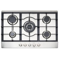 electriQ 75cm 5 Burner Gas Hob - Stainless Steel electriQ 75cm 5 Burner Gas Hob - Stainless Steel