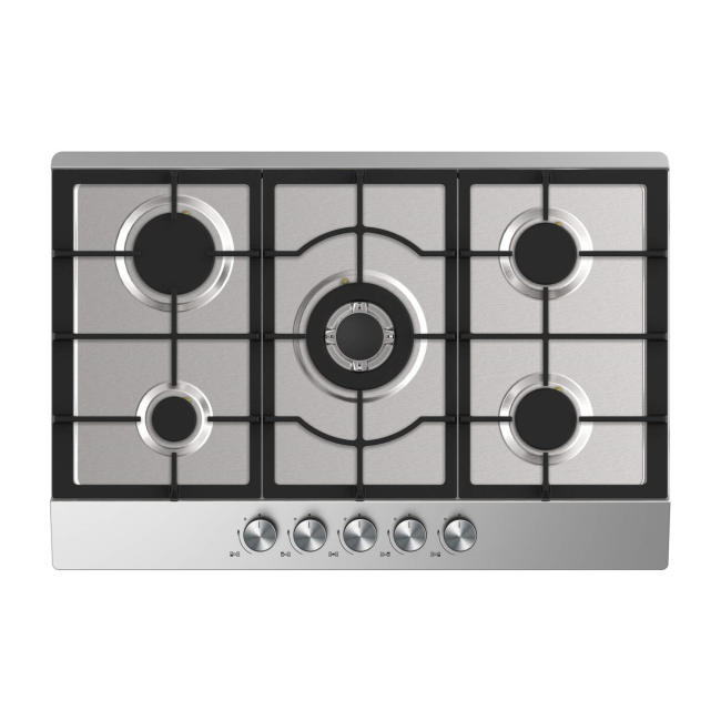 GRADE A1 iQ 75cm Stainless Steel 5 Burner Gas Hob 77393366/1/IQGH75S Appliances Direct