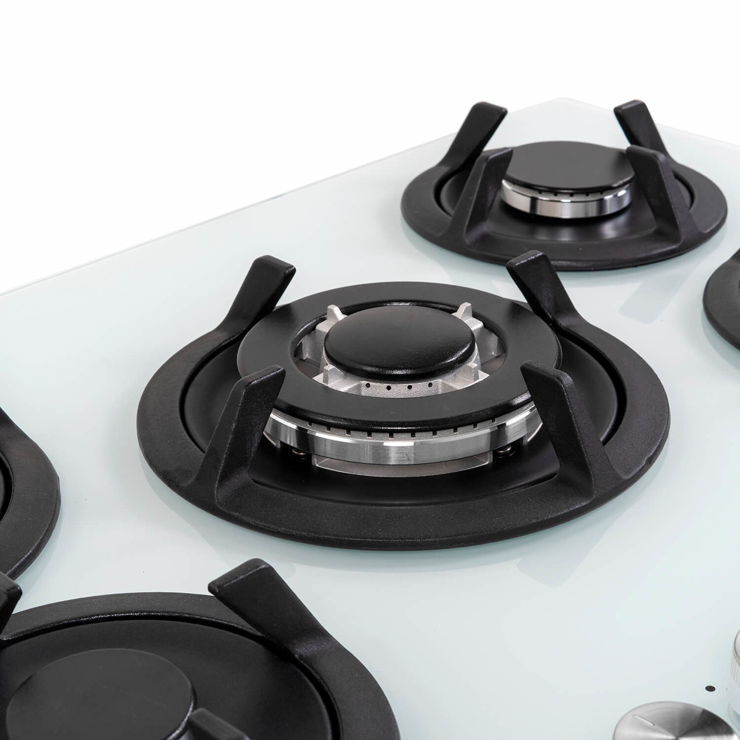 electriQ 75cm Gas on Glass hob in White IQGH75WG Appliances Direct