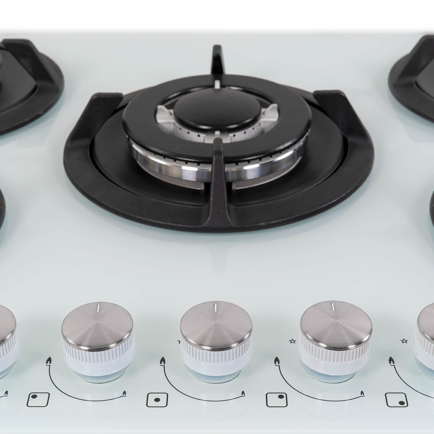 electriQ 75cm Gas on Glass hob in White IQGH75WG Appliances Direct