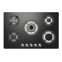 GRADE A1 - iQ 77cm Black Glass on Gas 5 Burner Gas Hob
