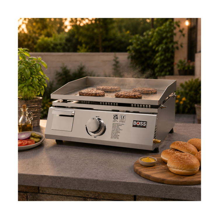 Boss Grill 3-in-1 Gas BBQ Griddle and Pizza Oven - Stainless Steel