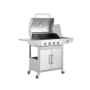 Boss Grill Georgia Classic - 4 Burner Gas BBQ with Side Burner - Silver