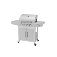 Boss Grill Georgia Classic - 4 Burner Gas BBQ with Side Burner - Silver
