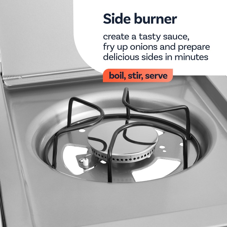 Boss Grill Georgia Classic - 6 Burner Gas BBQ Grill with Side Burner - Silver