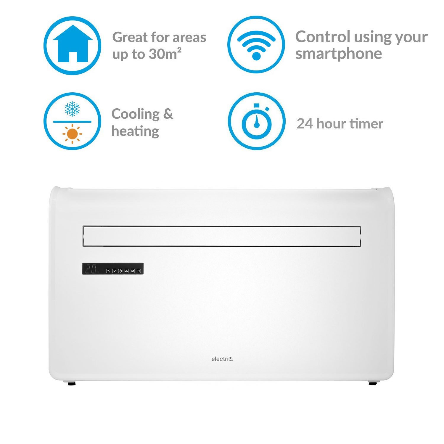 Iqool electriQ iQool 10000 BTU Wall Mounted Smart Air Conditioner with Heat ...