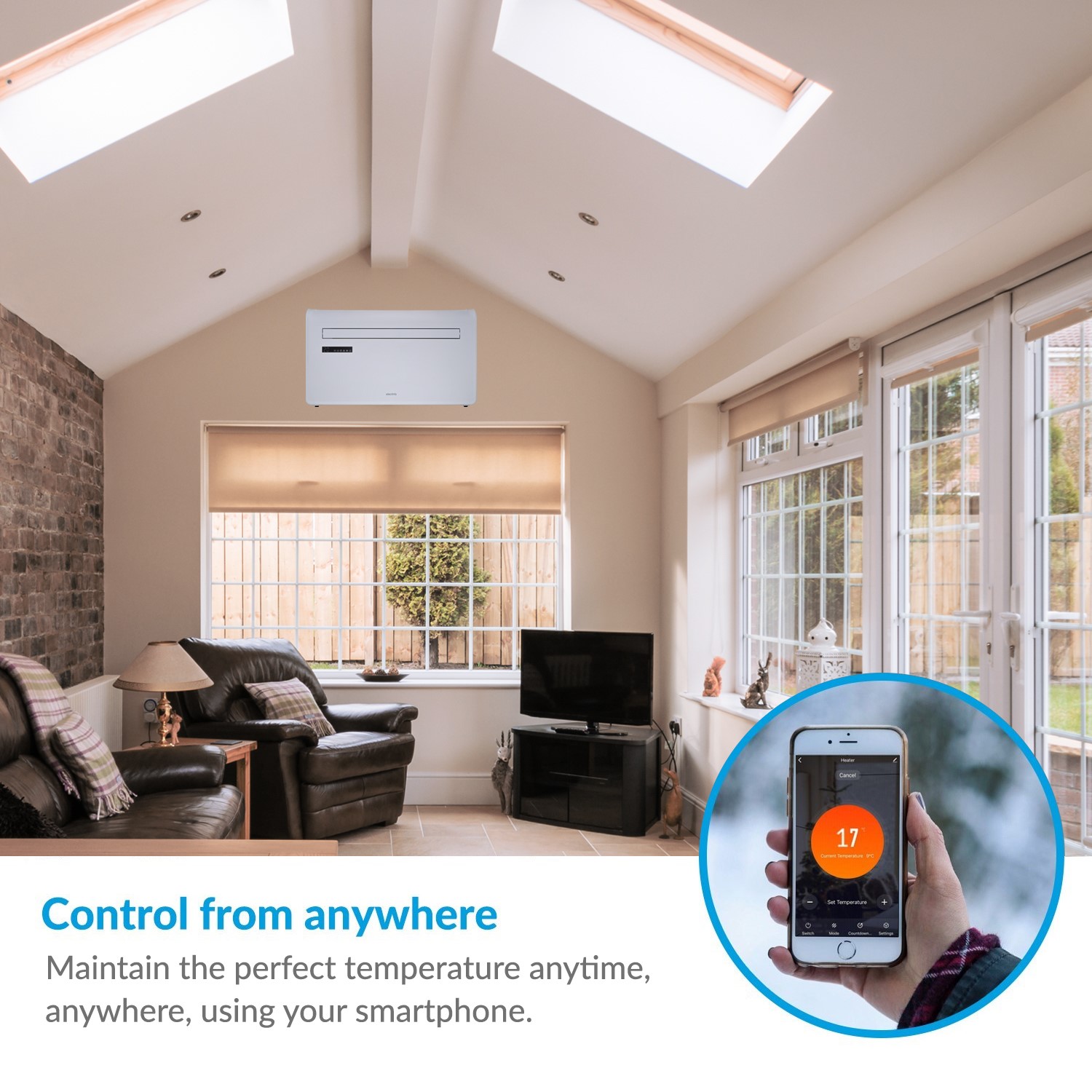 Iqool electriQ iQool 10000 BTU Wall Mounted Smart Air Conditioner with Heat ...