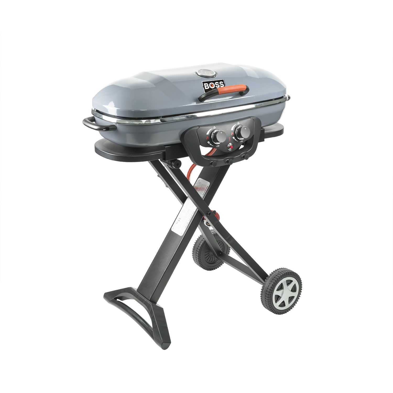 Boss Grill Deluxe Portable - 2 Burner Gas BBQ Grill with Trolley - Grey