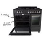 GRADE A2 - iQ 90cm Dual Fuel Double Oven Range Cooker Black
